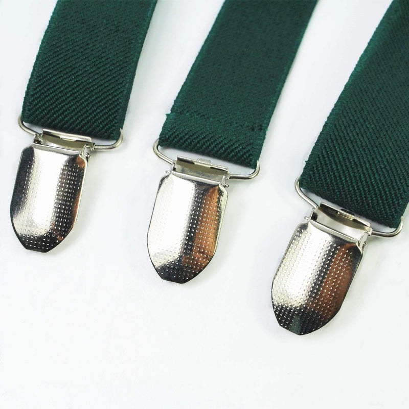 JEMYGINS Emerald Green Suspender and Silk Skinny Tie Sets for Men Slim Necktie(8) - Image 5
